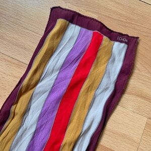 Iconic Echo Multicolor 100% silk Striped Scarf 45 inches